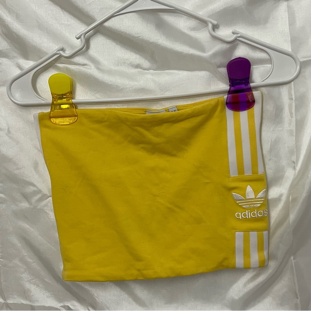 Adidas Yellow Cropped Tube Top